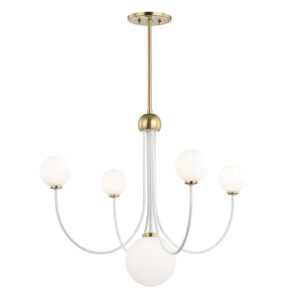 Mitzi by Hudson Valley Lighting Coco Chandelier H234805 AGB WH