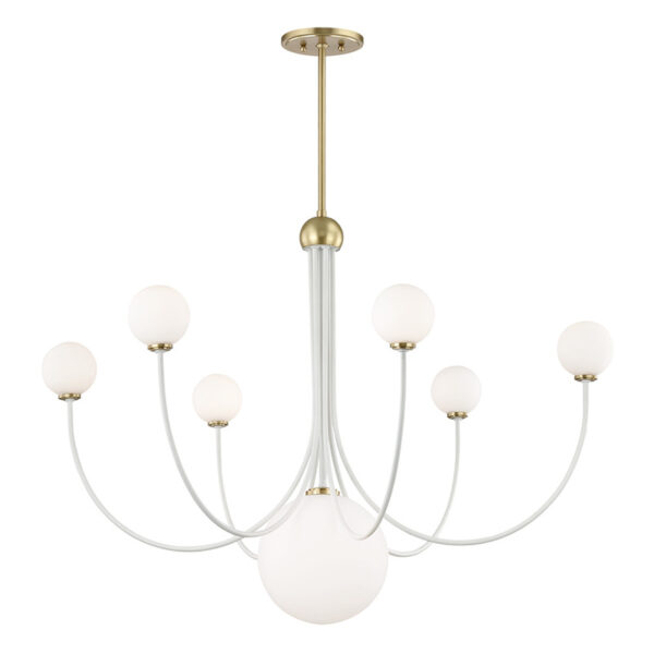 Mitzi by Hudson Valley Lighting Coco Chandelier H234807 AGB WH