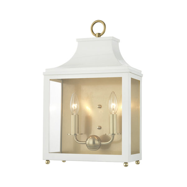 Mitzi by Hudson Valley Lighting Leigh Wall Sconce H259102 AGB WH