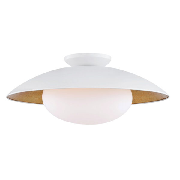 Mitzi by Hudson Valley Lighting Cadence Semi Flush H368601L WH GL