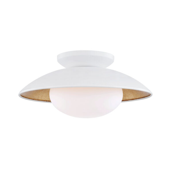 Mitzi by Hudson Valley Lighting Cadence Semi Flush H368601M WH GL