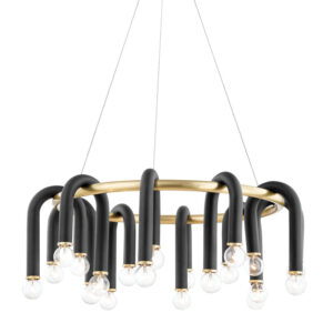 Mitzi by Hudson Valley Lighting Whit Chandelier H382820 AGB BK