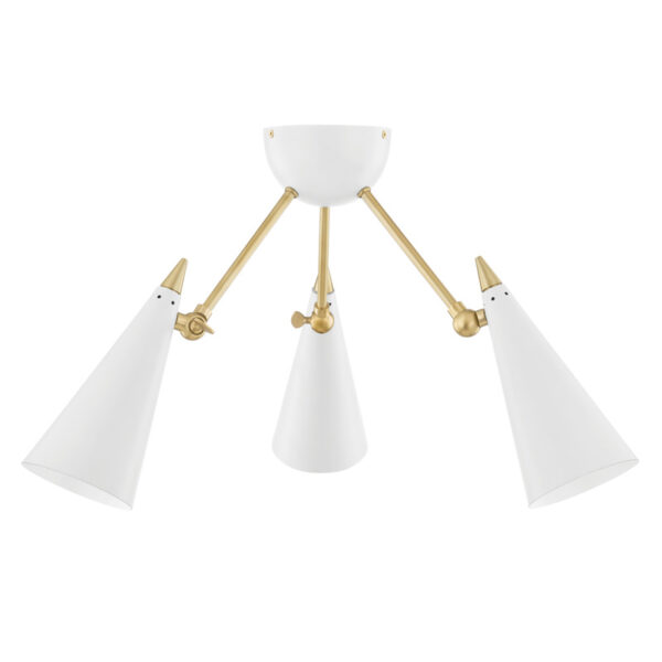 Mitzi by Hudson Valley Lighting Moxie Semi Flush H441603 AGB WH