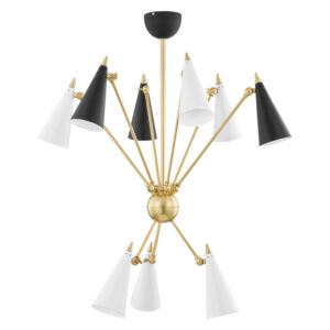 Mitzi by Hudson Valley Lighting Moxie Chandelier H441809 AGB BKWH