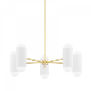 Mitzi by Hudson Valley Lighting Kira Chandelier H484810 AGB SWH