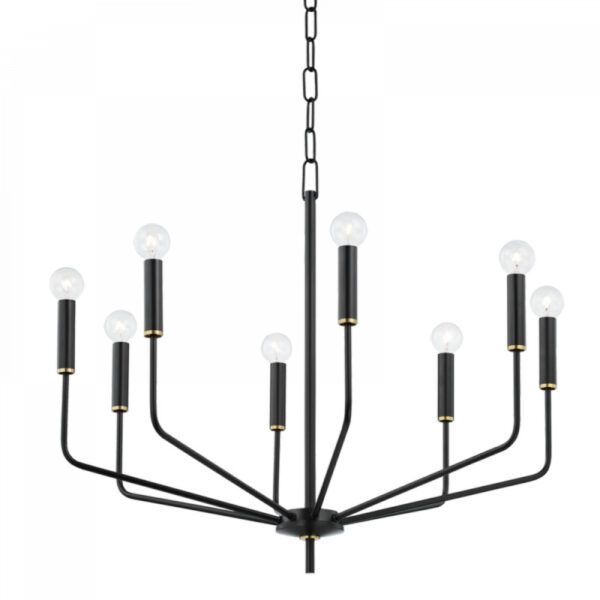 Mitzi by Hudson Valley Lighting Bailey Chandelier H516808 AGB SBK