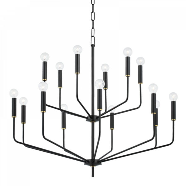 Mitzi by Hudson Valley Lighting Bailey Chandelier H516815 AGB SBK