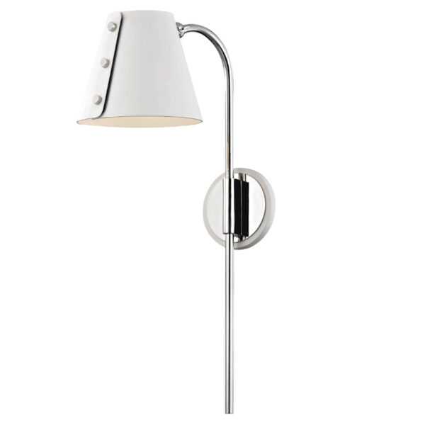 Mitzi by Hudson Valley Lighting Meta Plug in Sconce HL174201 PN WH