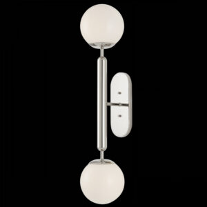 Currey Barbican Double Light Nickel Wall Sconce 5800 0033