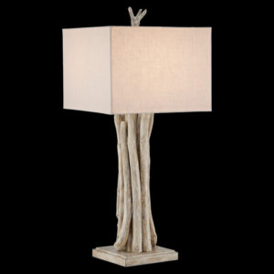 Currey Driftwood Whitewash Table Lamp 6000 0919