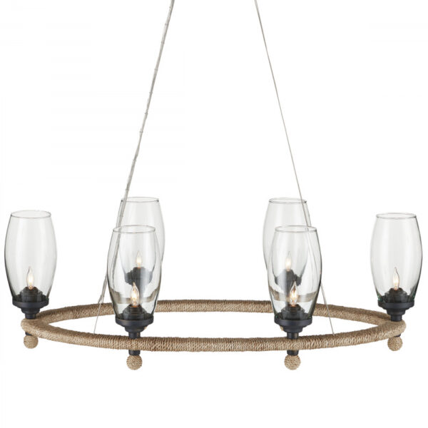 Currey Hightider Glass Oval Chandelier 9000 1086