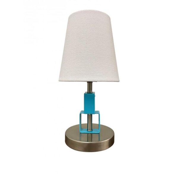 House of Troy Bryson Mini Satin Nickel And Azure Accent Lamp B208 SN AZ