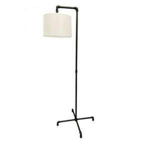 House of Troy Studio Industrial Black Downbridge Floor Lamp With Fabric Shade ST601 BLK