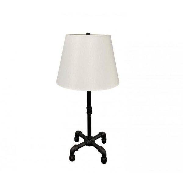 House of Troy Studio Industrial Black Table Lamp With Fabric Shade ST650 BLK