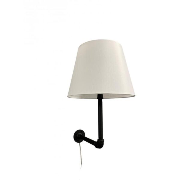 House of Troy Studio Industrial Black Wall Lamp With Fabric Shade (Pin Up Only) ST675 BLK