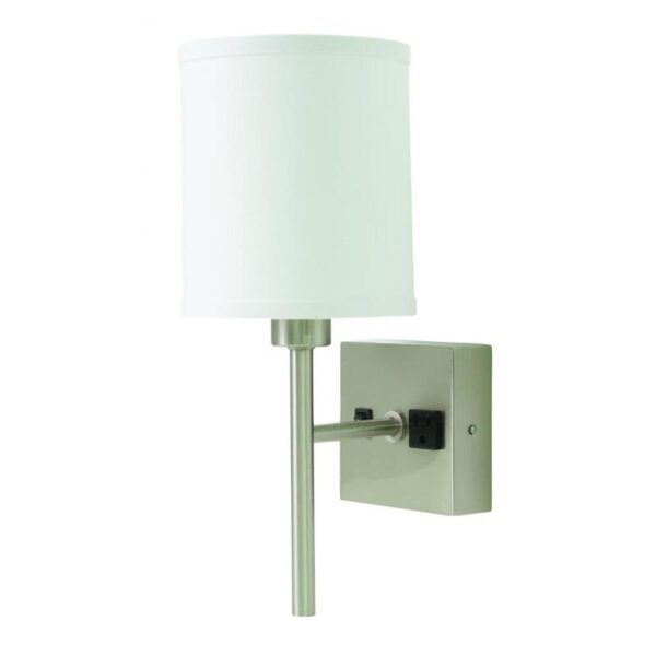 House of Troy Wall Lamp with Convenience Outlet WL625 SN