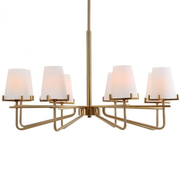 Uttermost Lassen 8 Light Brass Chandelier 21382