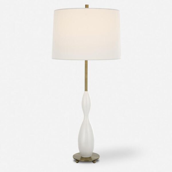 Uttermost Annora Glossy White Table Lamp 30235