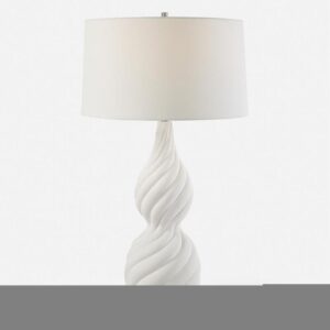 Uttermost Twisted Swirl White Table Lamp 30240