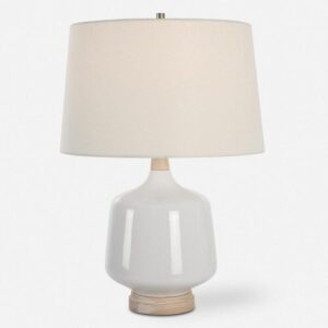 Uttermost Opal Gloss White Table Lamp 30250 1