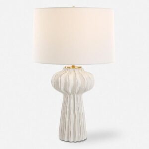 Uttermost Wrenley Ridged White Table Lamp 30258 1