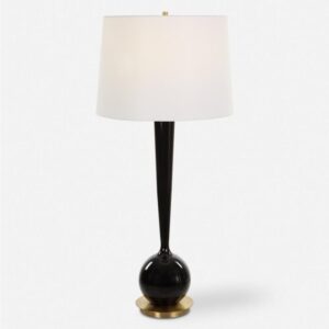Uttermost Brielle Polished Black Table Lamp 30286