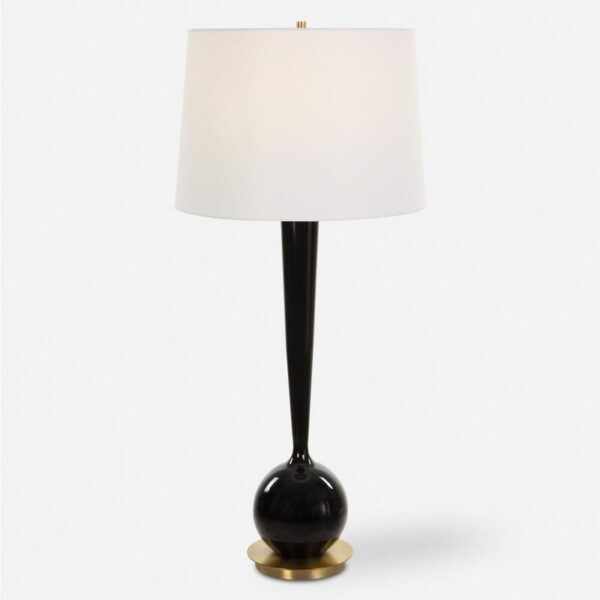 Uttermost Brielle Polished Black Table Lamp 30286