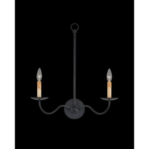 Currey Saxon Double Light Black Wall 5000 0265