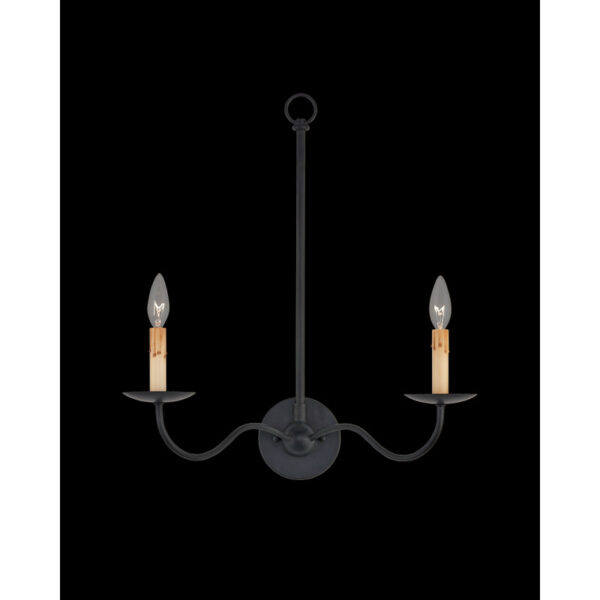 Currey Saxon Double Light Black Wall 5000 0265