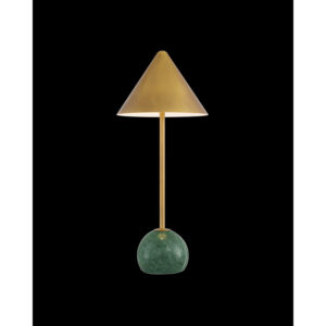 Currey Journey Green & Brass Cordless Table Lamp 6700 0009