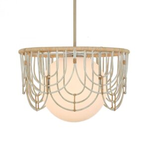 Uttermost Arches 1 Light Rattan Pendant 21605