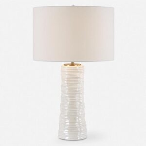 Pavlova Glossy White Table Lamp 30388 1