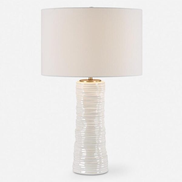 Pavlova Glossy White Table Lamp 30388 1