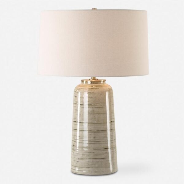 Uttermost Strata Tan Glaze Table Lamp 30412