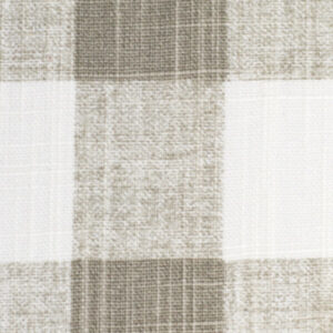Modified Empire Hardback Lampshade - Ecru and White Buffalo Plaid on Slubbed Canvas