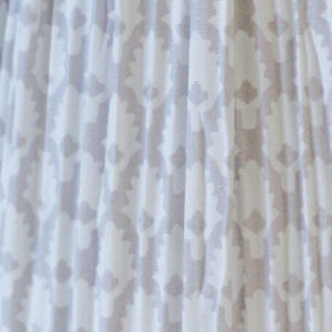 Deep Drum Hardback Lampshade - Beige and White Mushroom Pleat