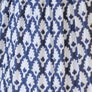 Deep Drum Hardback Lampshade - Navy Blue and White Mushroom Pleat