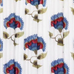 Deep Drum Hardback Lampshade - Navy and Crimson Floral Mushroom Pleat