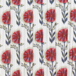 Deep Drum Hardback Lampshade - Red and Plum Floral Mushroom Pleat