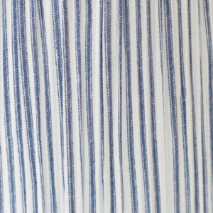 Deep Drum Hardback Lampshade - Blue Striped Ticking Mushroom Pleat