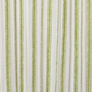 Deep Drum Hardback Lampshade - Green Striped Ticking Mushroom Pleat