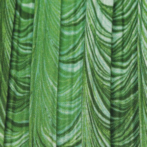 Deep Drum Hardback Lampshade - Green Draped Mushroom Pleat